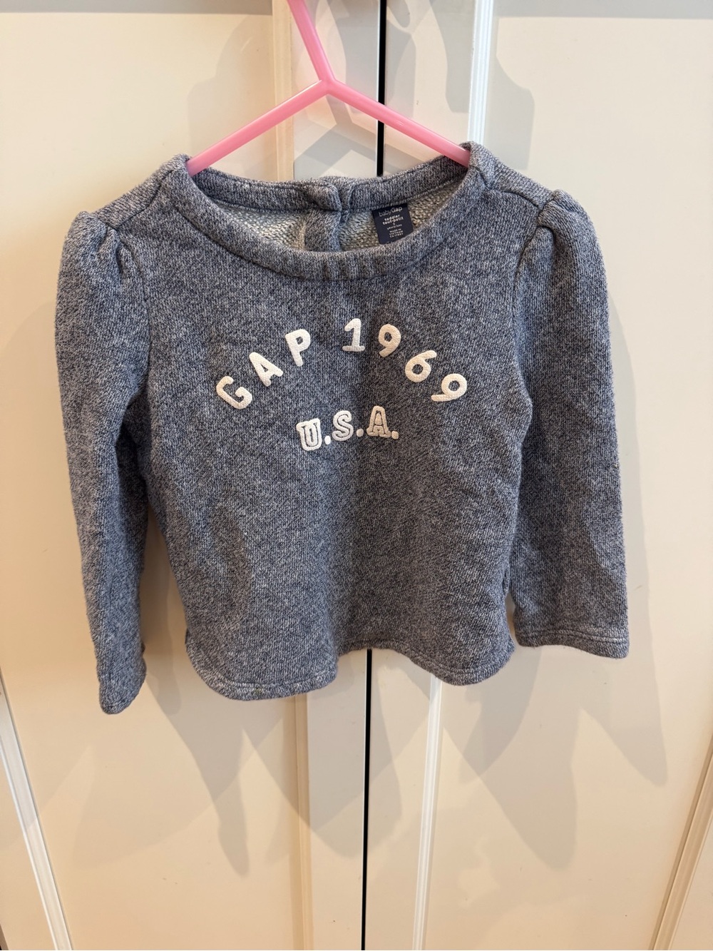 GAP 3t Girls Heather blue 'GAP 1969 U.S.A.' Long Sleeve Top